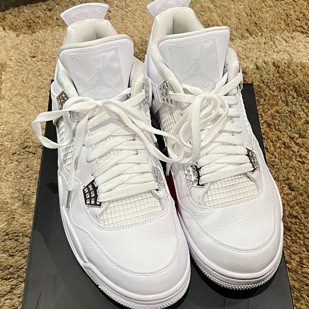AIR JORDAN 4 RETRO WHITE/METALLIC SILVER BLANC/ARGENT METALLIQUE